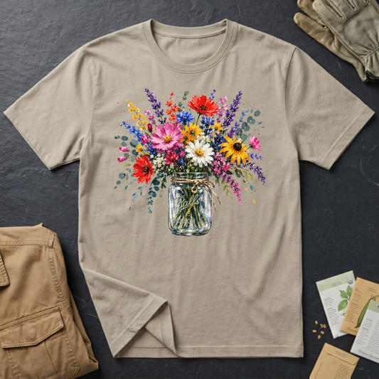 Wildflowers in Mason Jar T-Shirt
